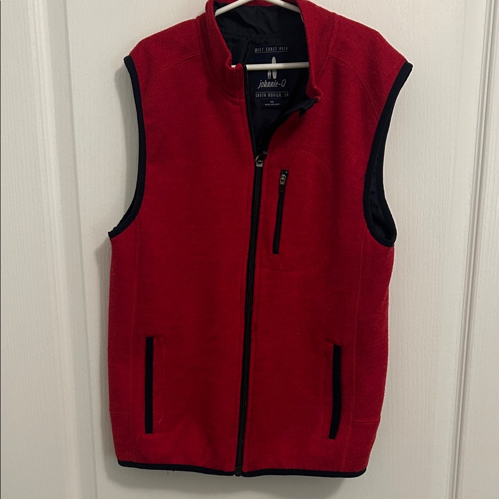 johnnie-O Red Vest with Navy Trim